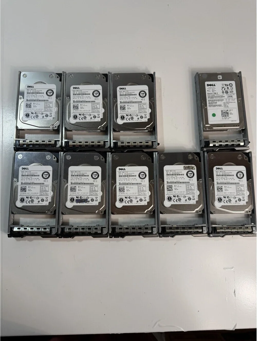 Dell SAS 146GB / 73GB 15K Server HDDs (Lot of 9) for parts